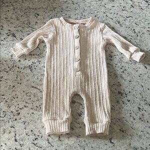 Cozy Cream Ribbed Kids One Piece